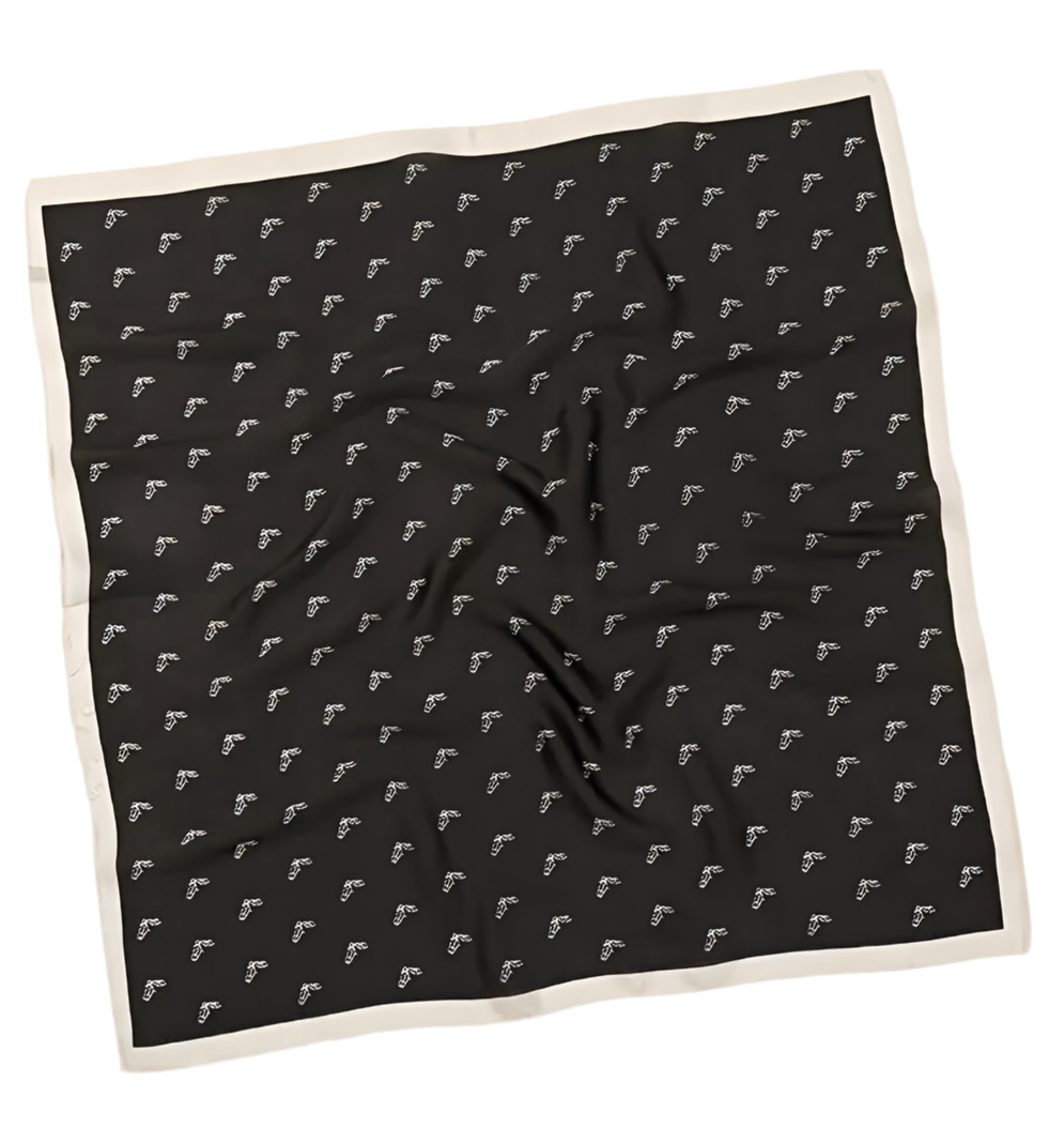 Black and White Silk Pony Scarf