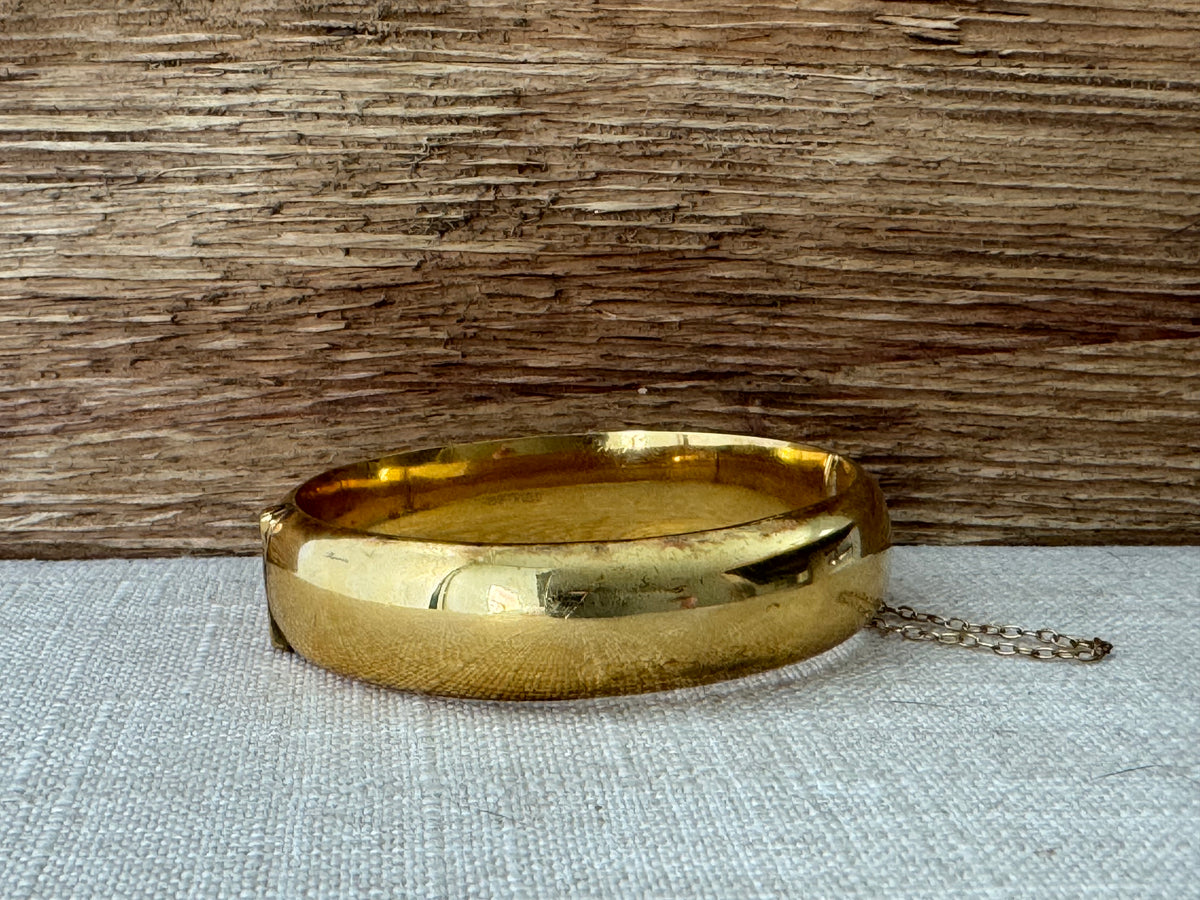 Vintage 1960’s 9K Gold Etched Bangle
