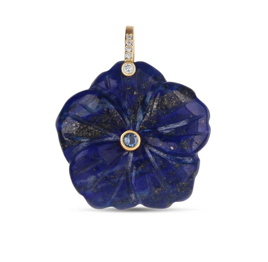 Carved Gemstone Flower Pendant