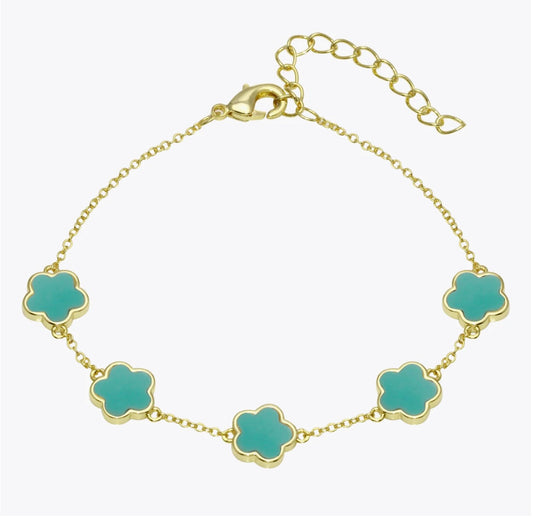 Multi-Stone Flower Bracelet