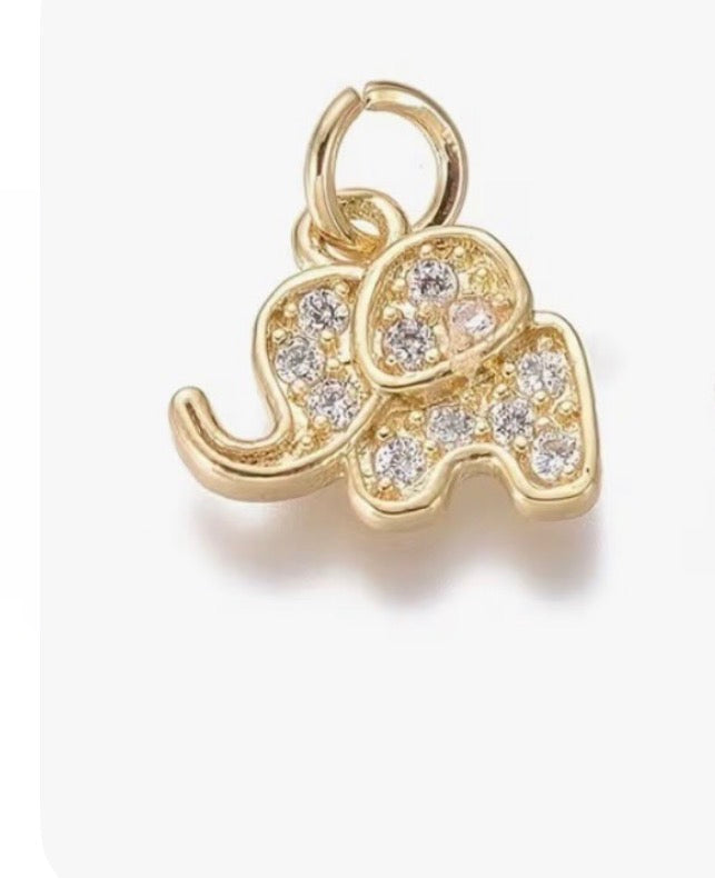 Mini Gold Elephant Charm