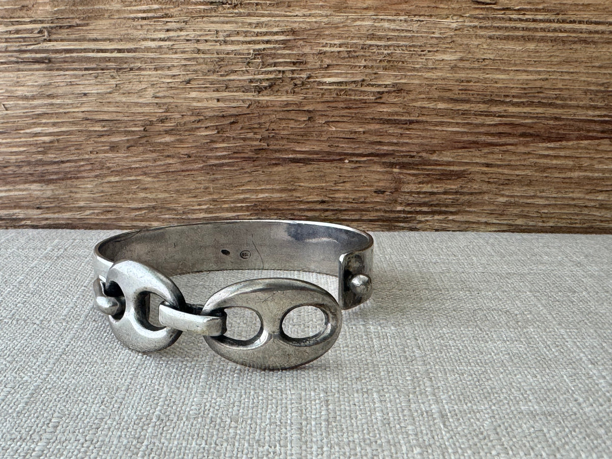 Vintage Sterling Silver Mariner Link Bracelet