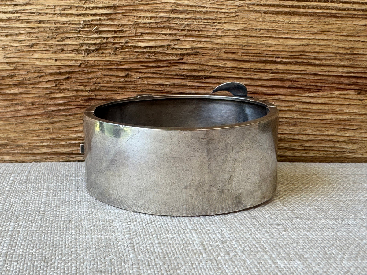 Vintage Sterling Silver Buckle Bangle Bracelet