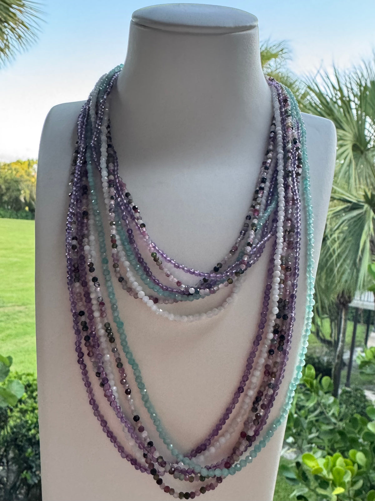 Petite Long Gemstone Necklace