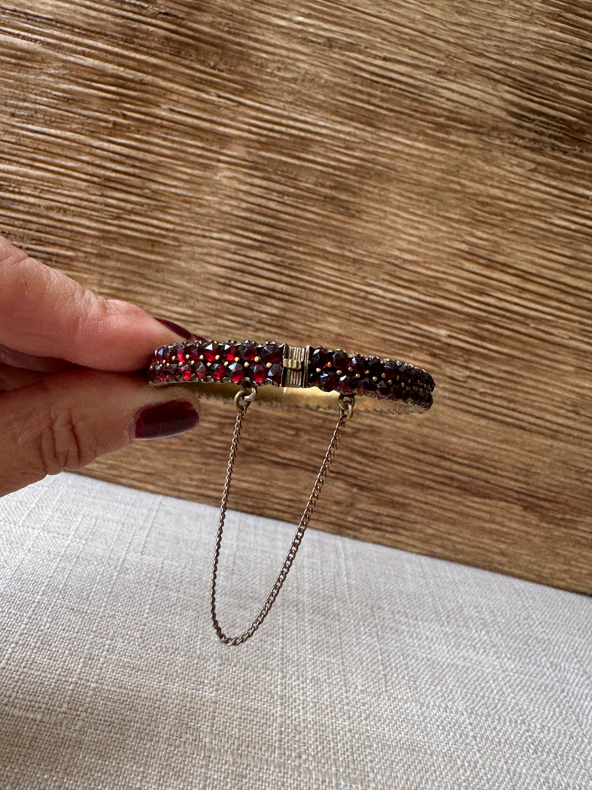 Vintage Garnet Bangle Bracelet