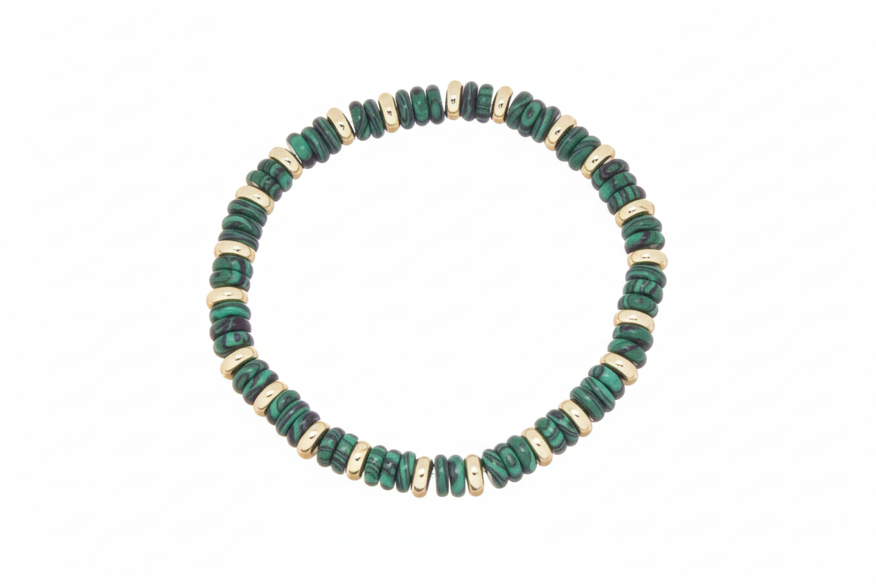Gemstone Rondelle Stretch Bracelet