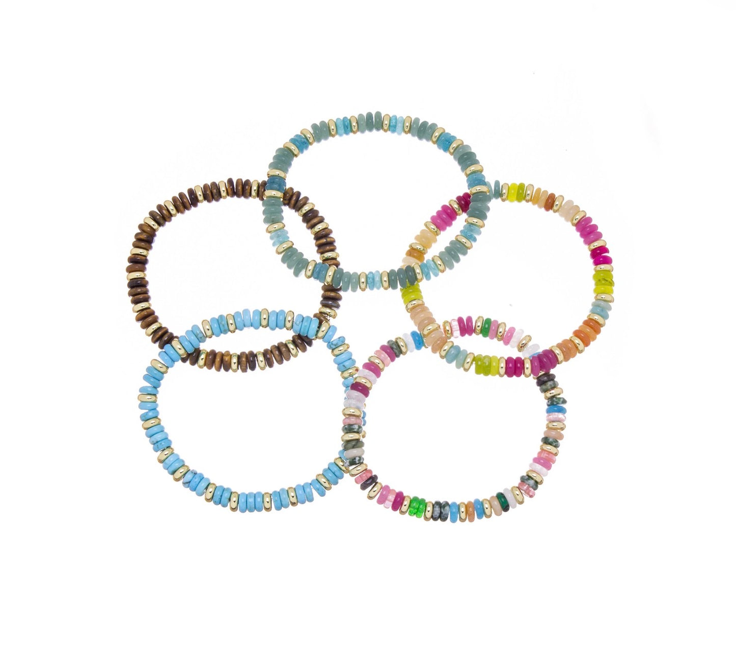Gemstone Rondelle Stretch Bracelet