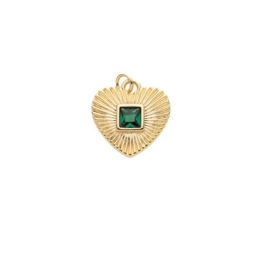 Gilded Heart with Emerald Green Center