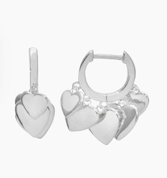 Hanging Hearts Huggies Silver