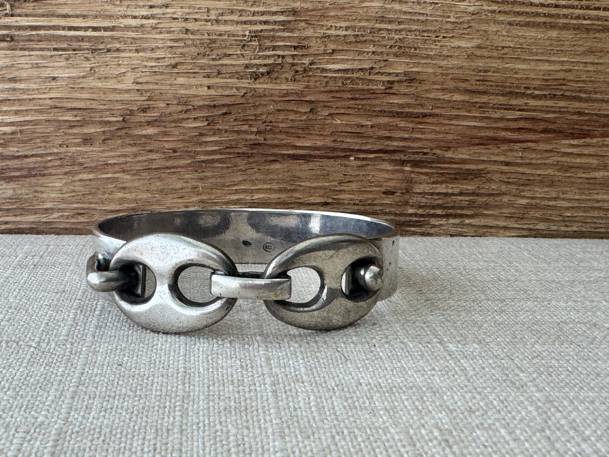 Vintage Sterling Silver Mariner Link Bracelet