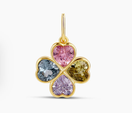 Pastel Clover Heart Charm