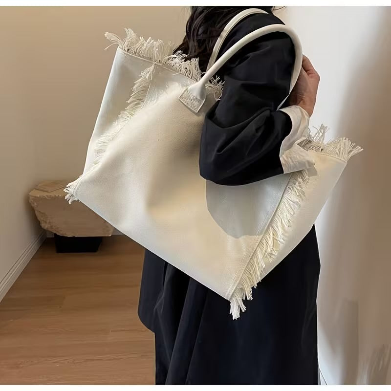Canvas Tote with Fringe
