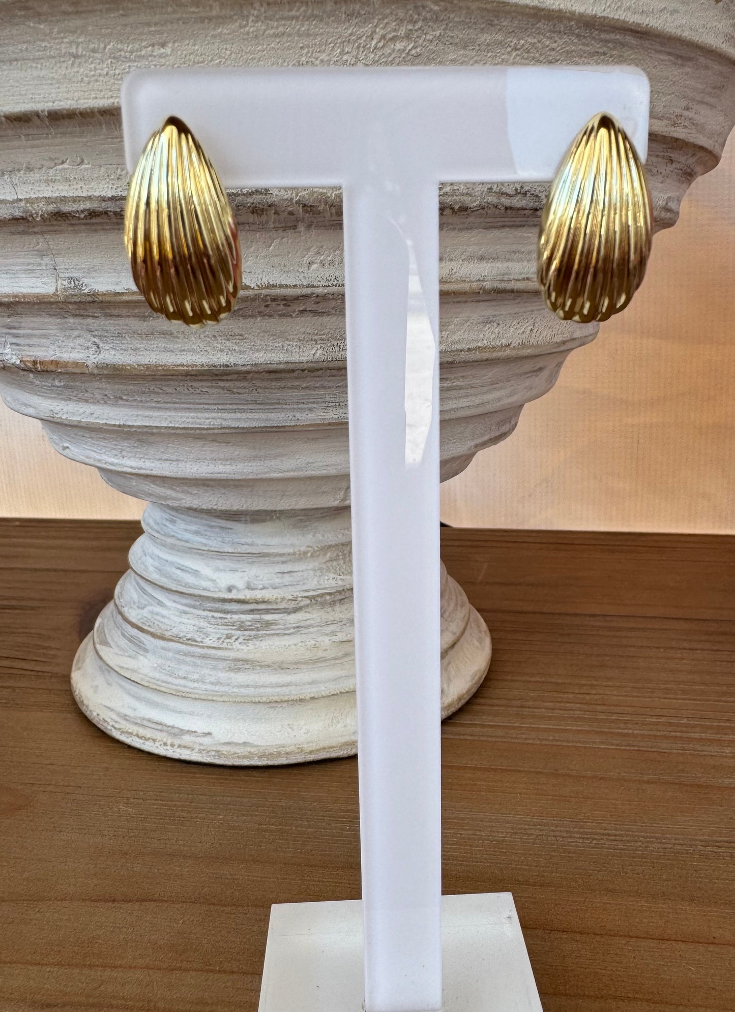 Fluted Drop Earrings