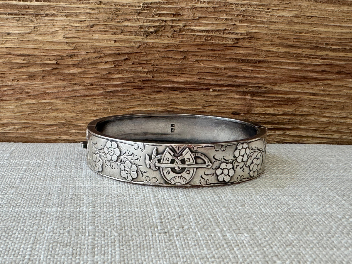 Vintage Sterling Silver 1890’s Horseshoe Bangle Bracelet