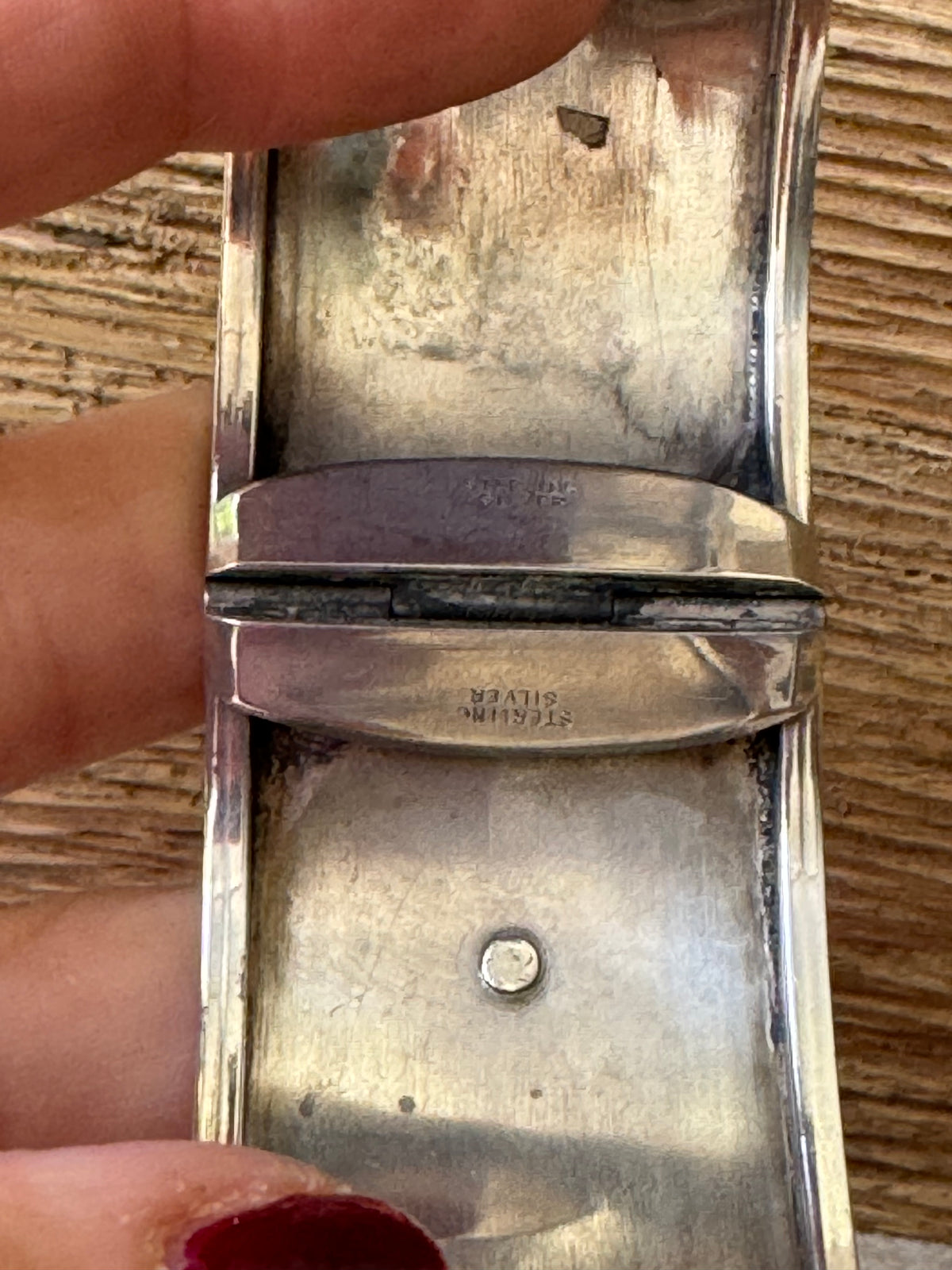 Vintage Sterling Silver Buckle Bangle Bracelet