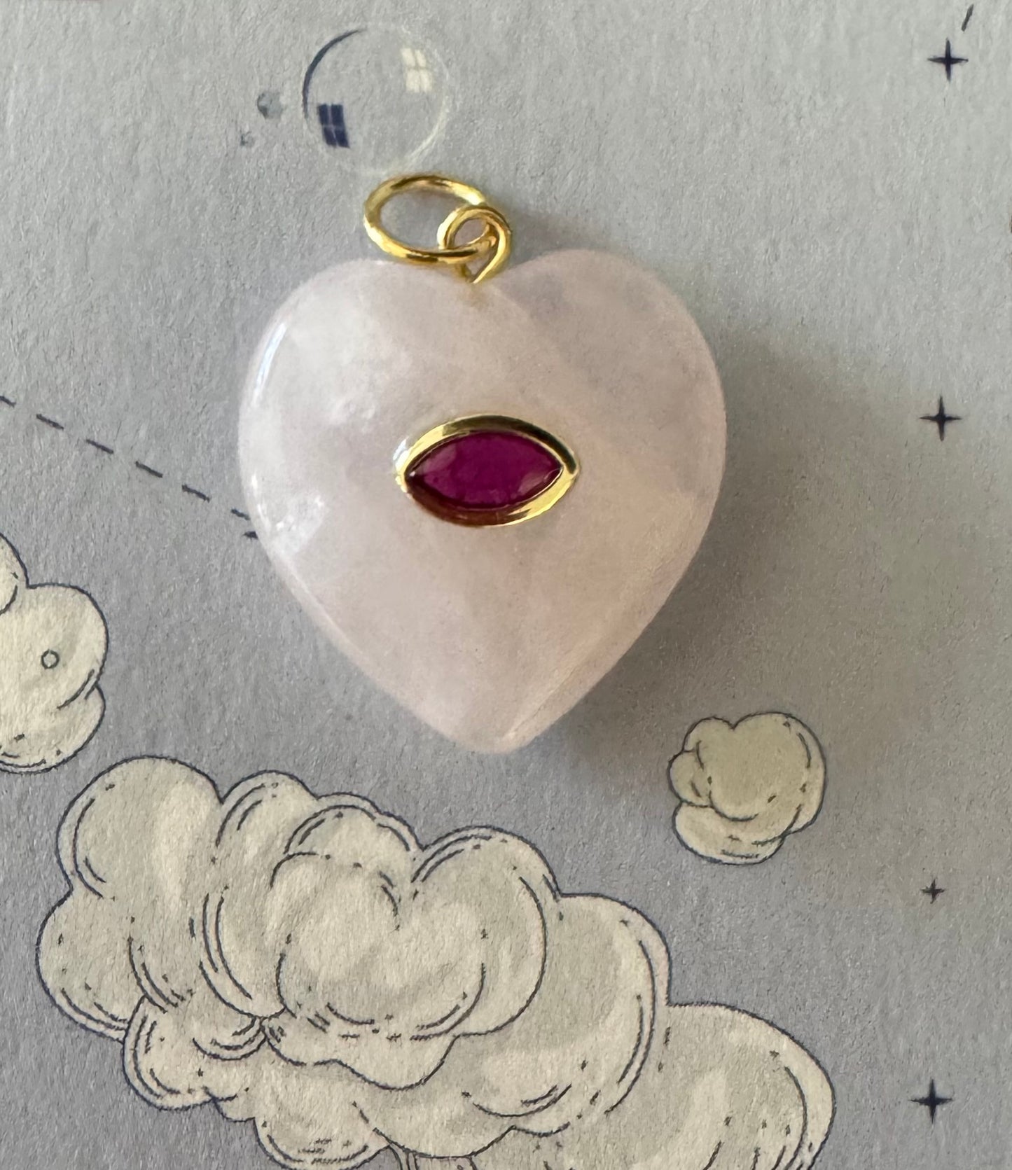 Small Gemstone Heart Pendant