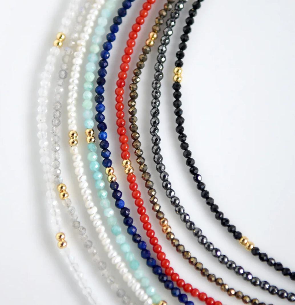 Petite Gemstone and Gold Necklace