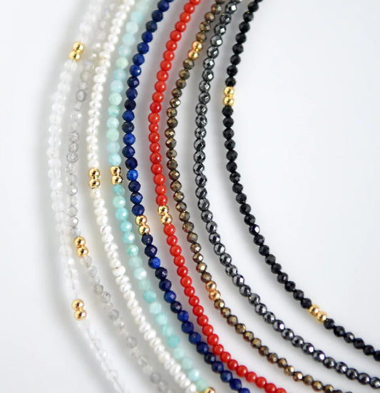 Petite Gemstone and Gold Necklace