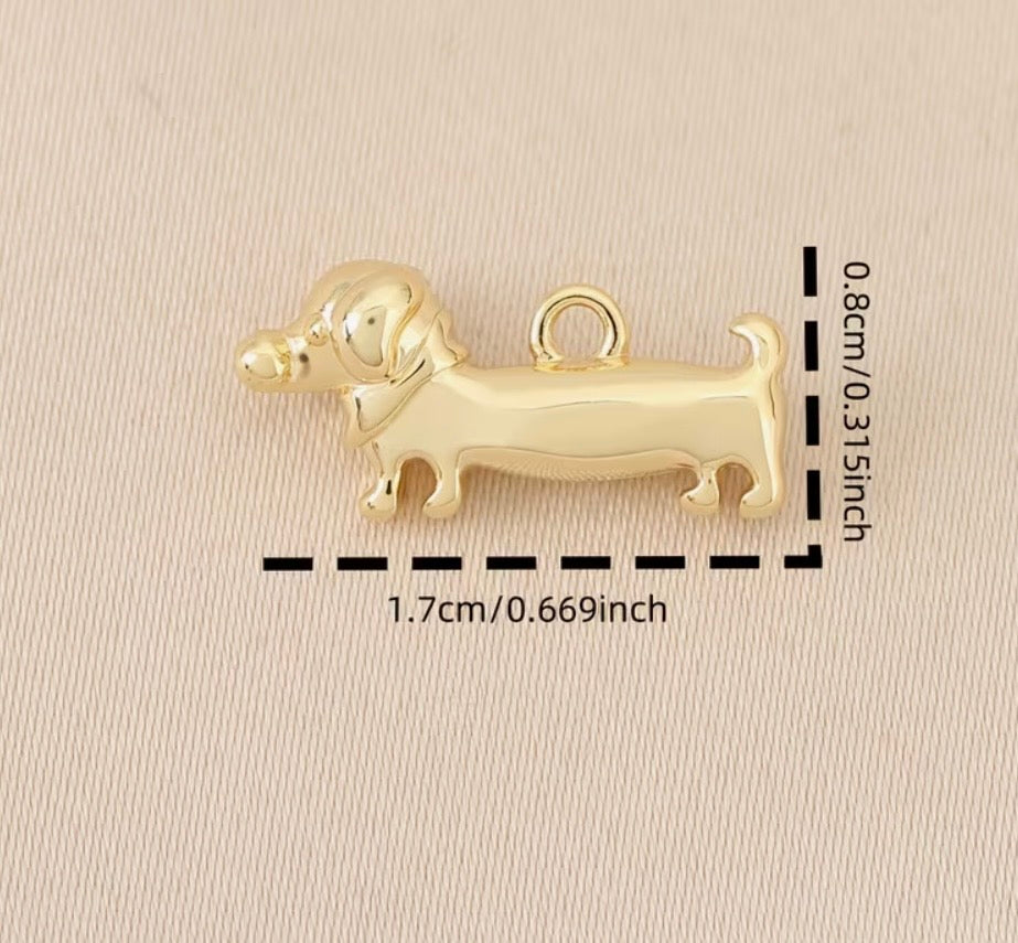 Gold Dachshund Charm