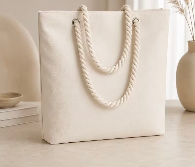 Canvas Shoulder Bag with Rope Straps