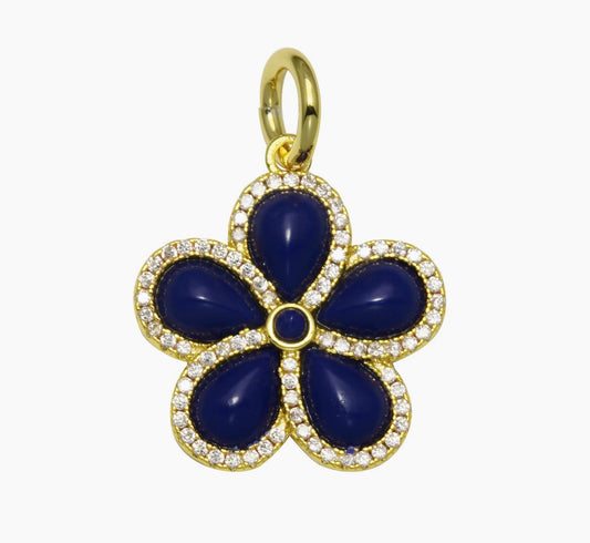 Gemstone Flower Charm