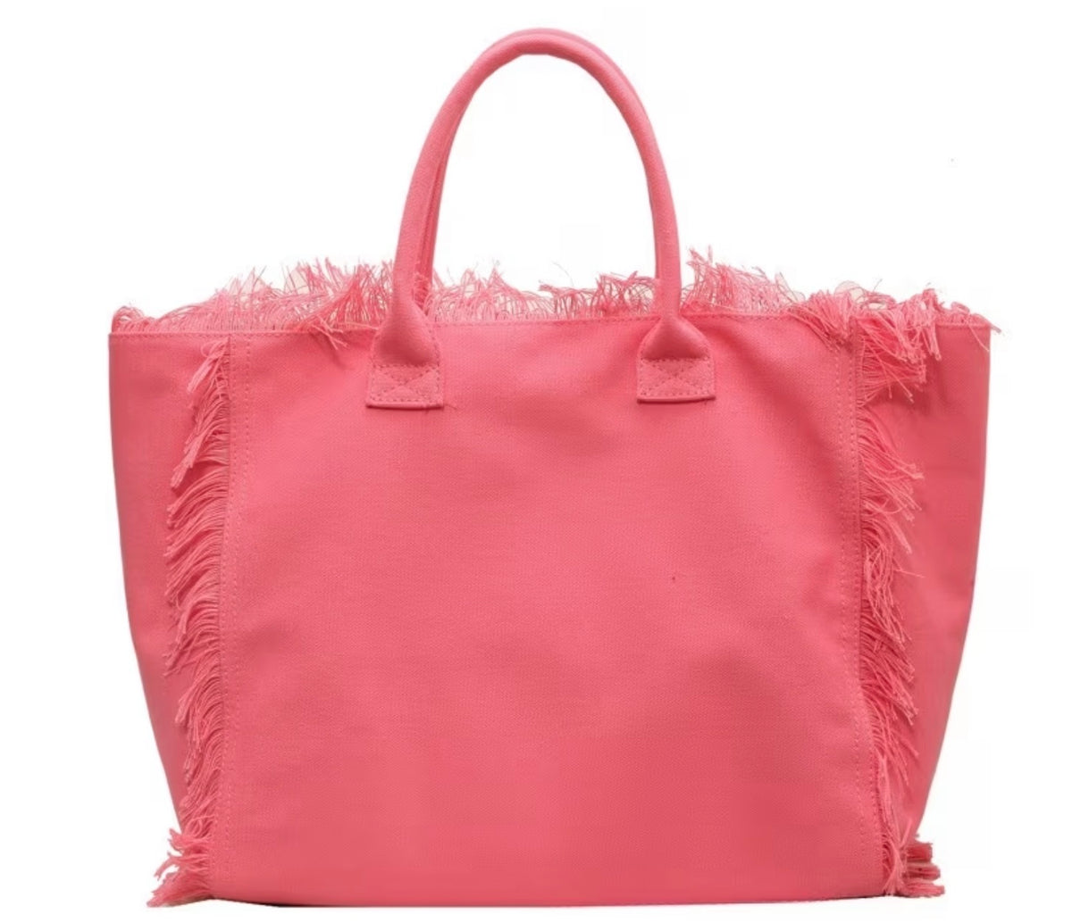 Canvas Tote with Fringe