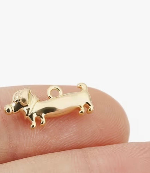 Gold Dachshund Charm