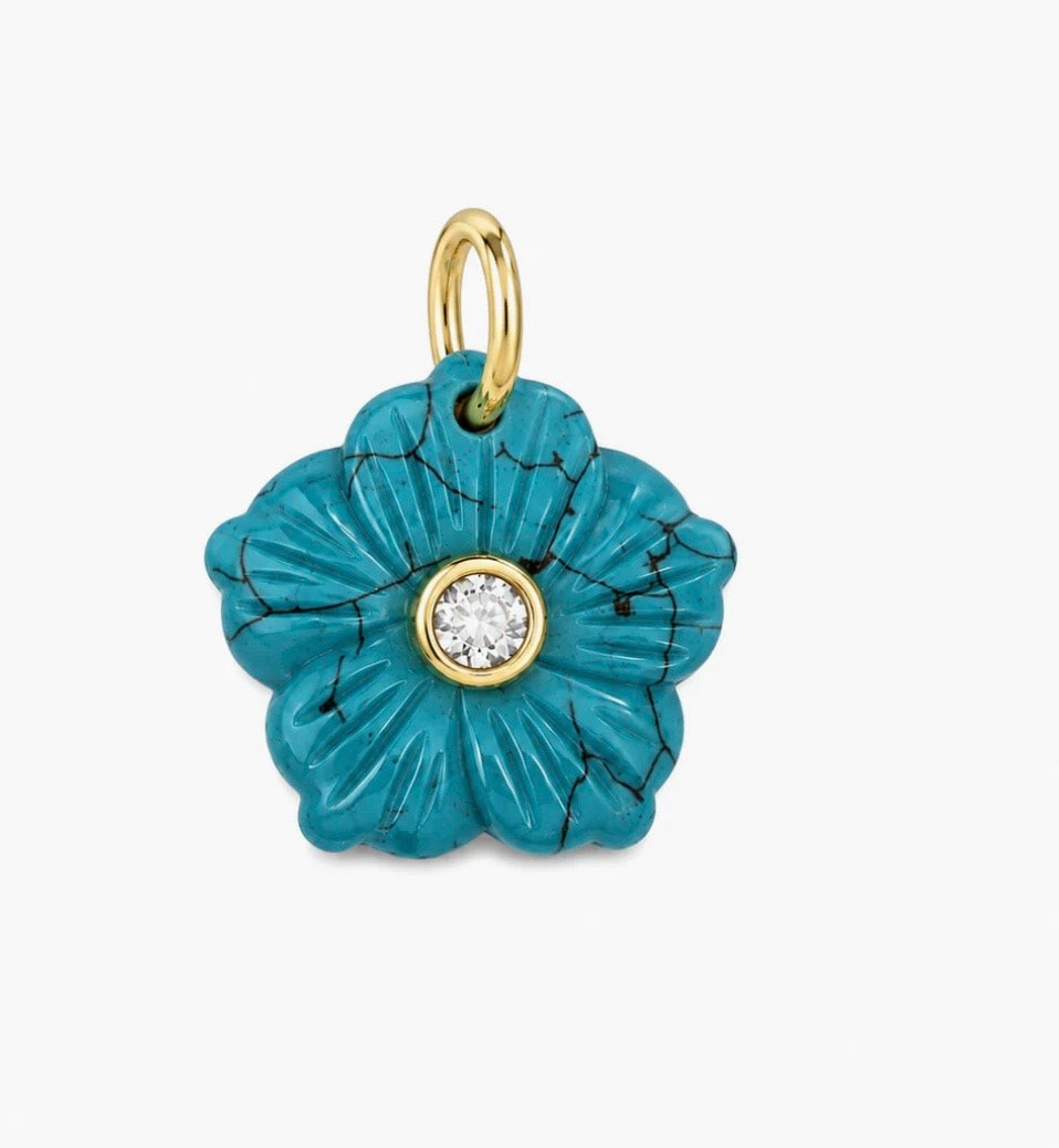 Gemstone Flower Bloom Pendant