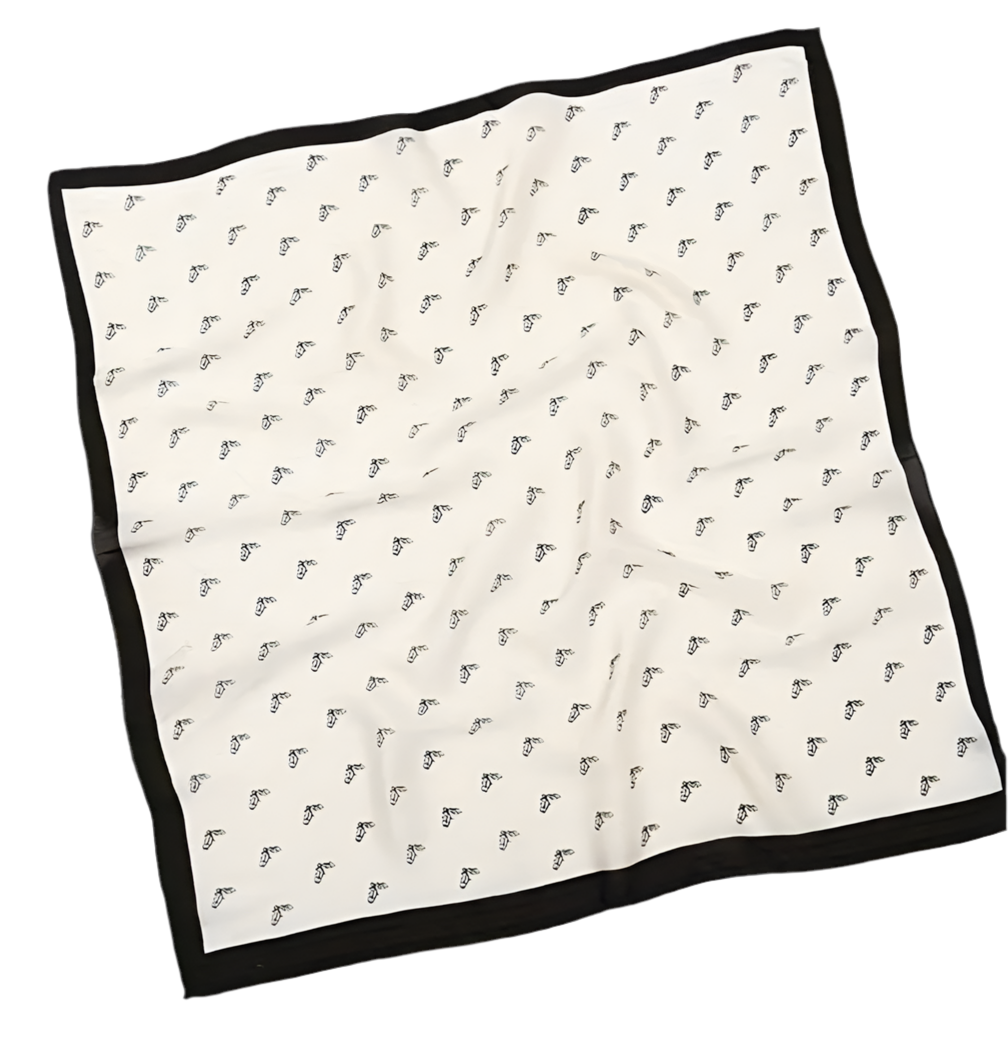 Black and White Silk Pony Scarf