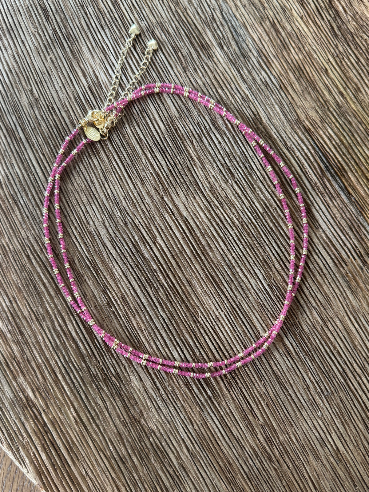 Ruby and Gold Petite Gemstone Necklace