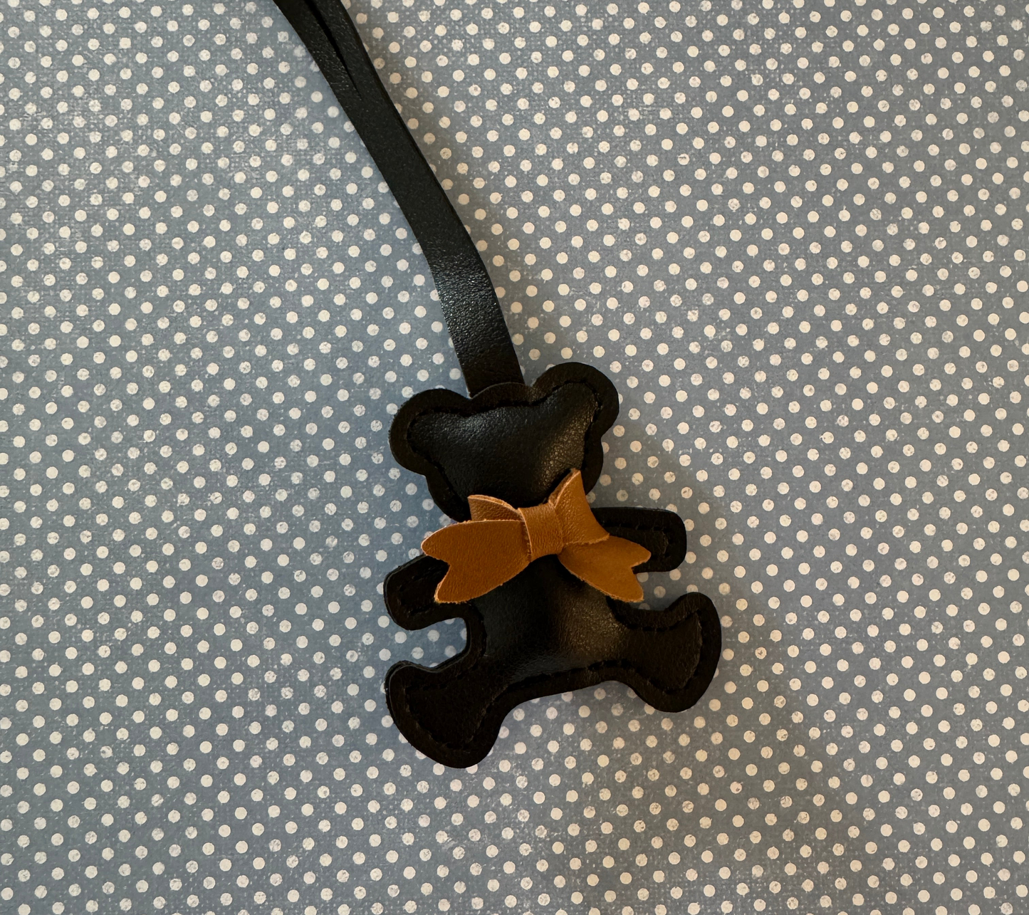 Leather Teddy Bear Bag Charm