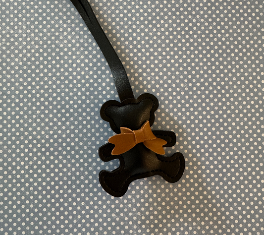 Leather Teddy Bear Bag Charm
