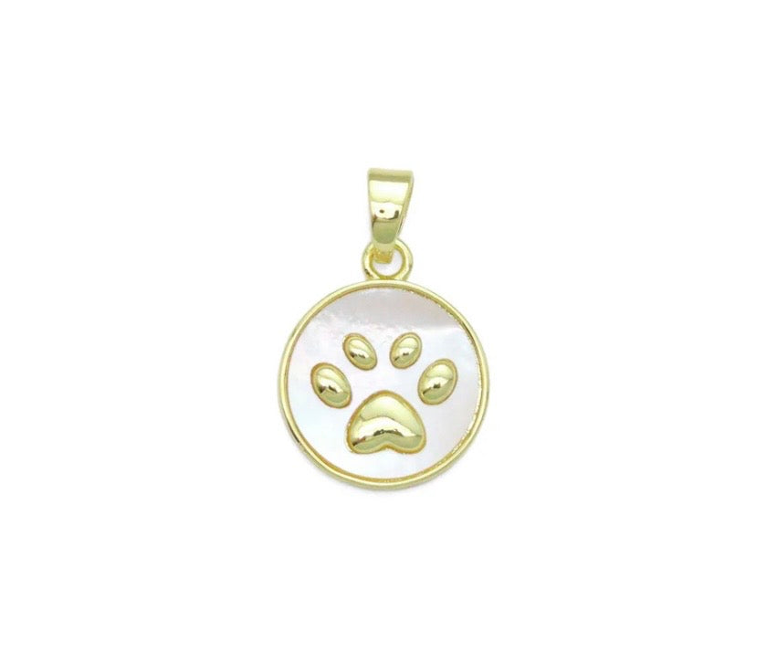 Mother of Pearl Paw Charm