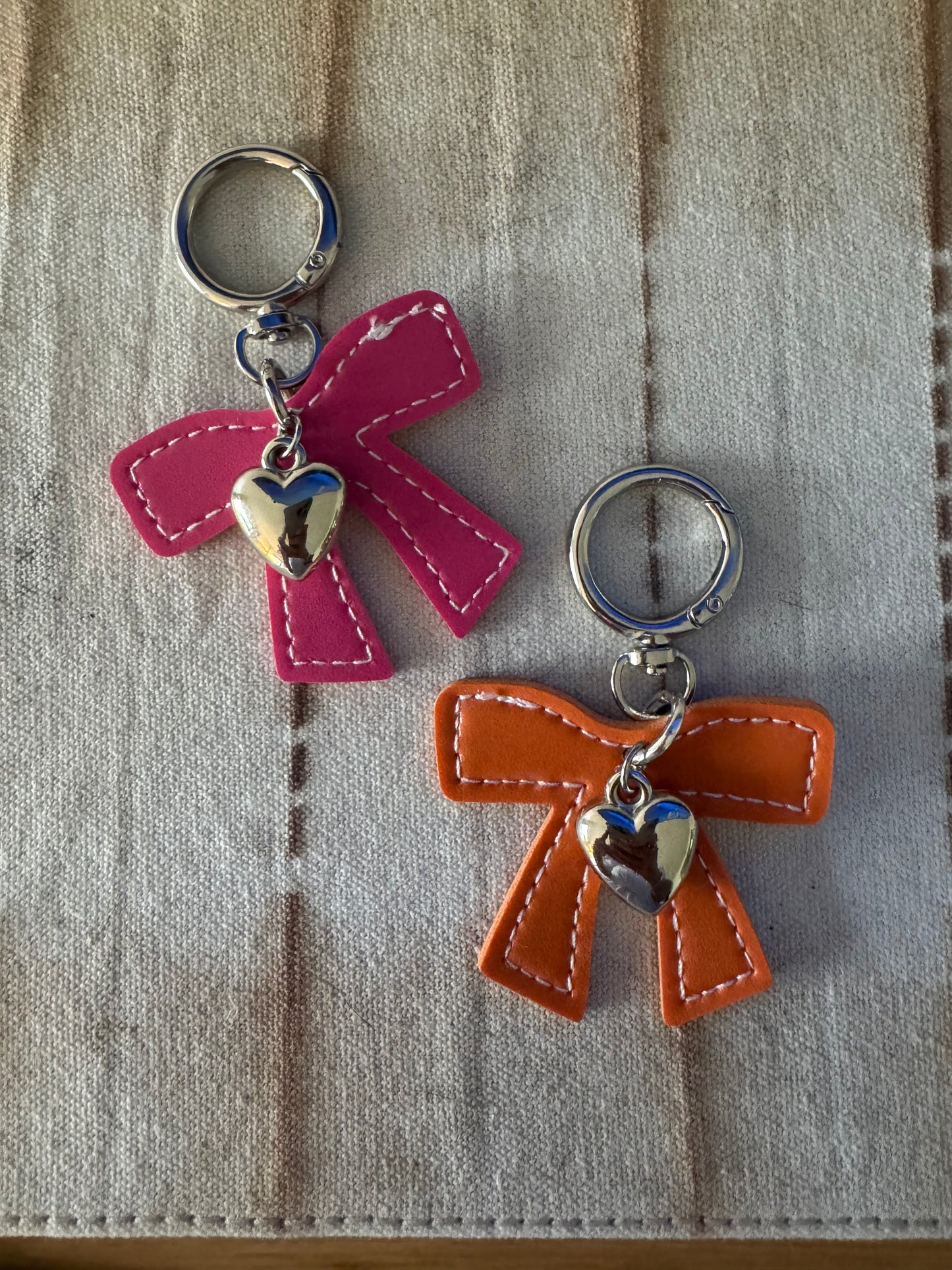 Leather Bow Keychains