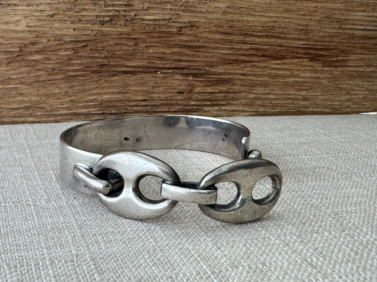 Vintage Sterling Silver Mariner Link Bracelet