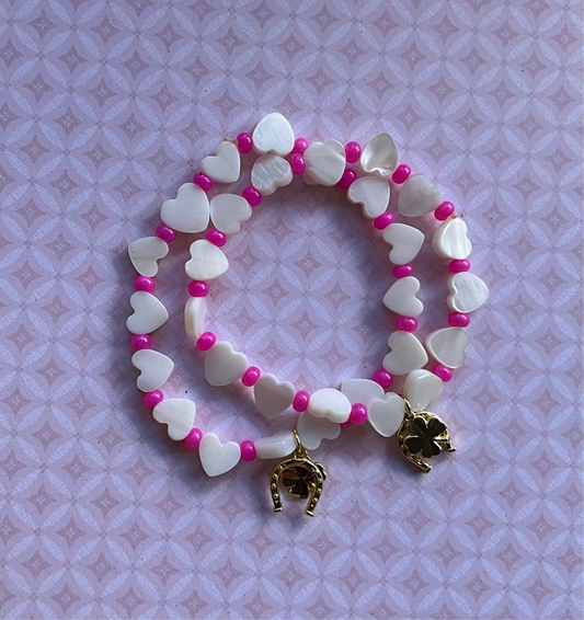 Mother of Pearl Heart LUCKY Bracelet