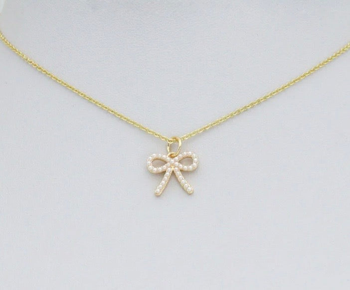 Petite Pearl Bow Charm