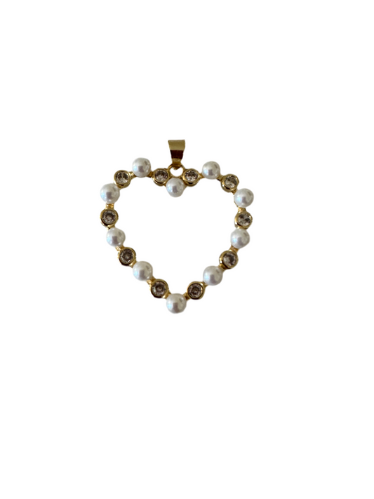 Pearl and Crystal Heart