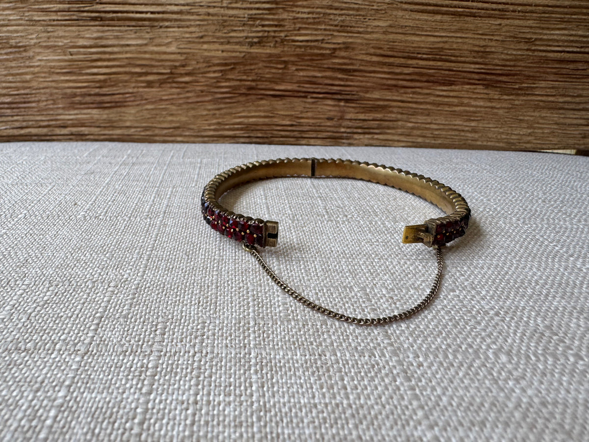 Vintage Garnet Bangle Bracelet