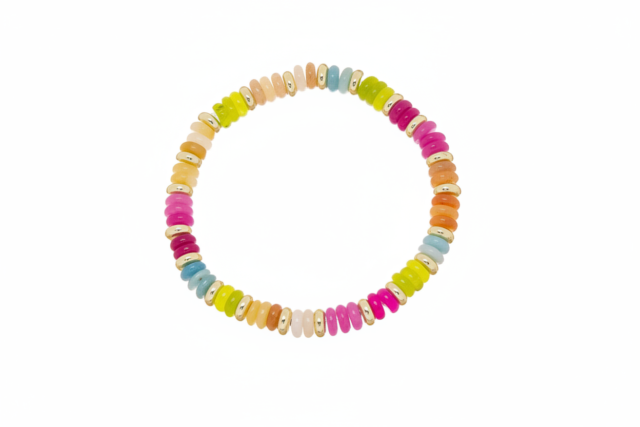 Gemstone Rondelle Stretch Bracelet