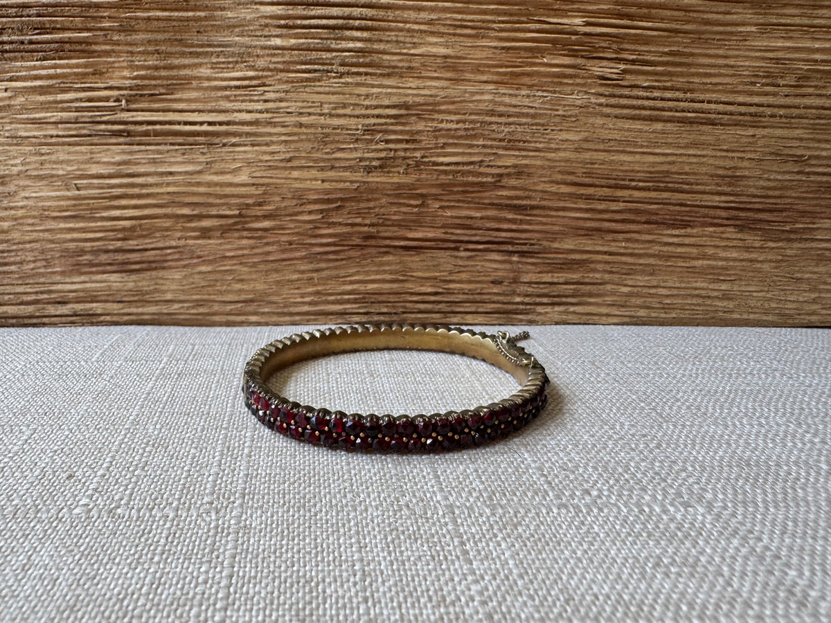 Vintage Garnet Bangle Bracelet