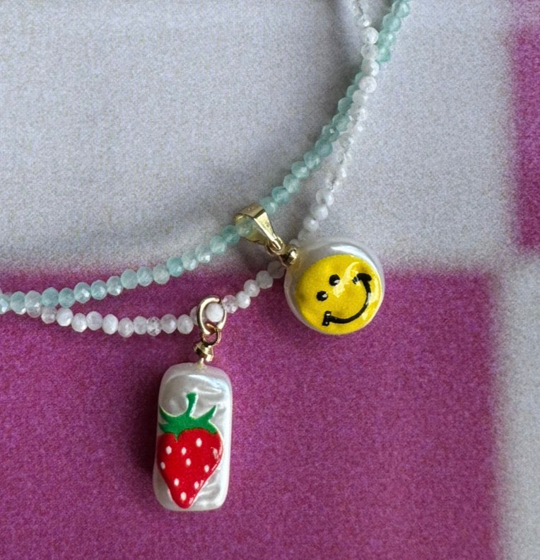 Hand Painted Pearl Charms