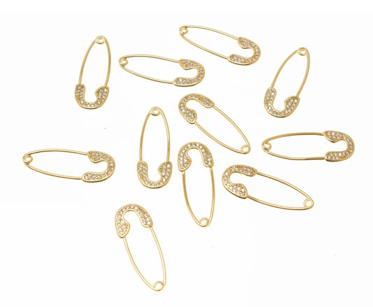 Fancy Safety Pin Charm