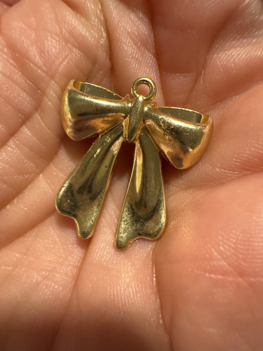 Large Gold Bow Charm