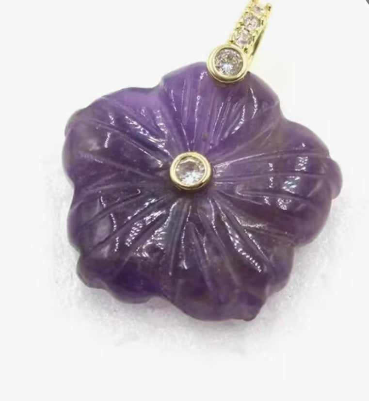 Small Gemstone Flower Pendant