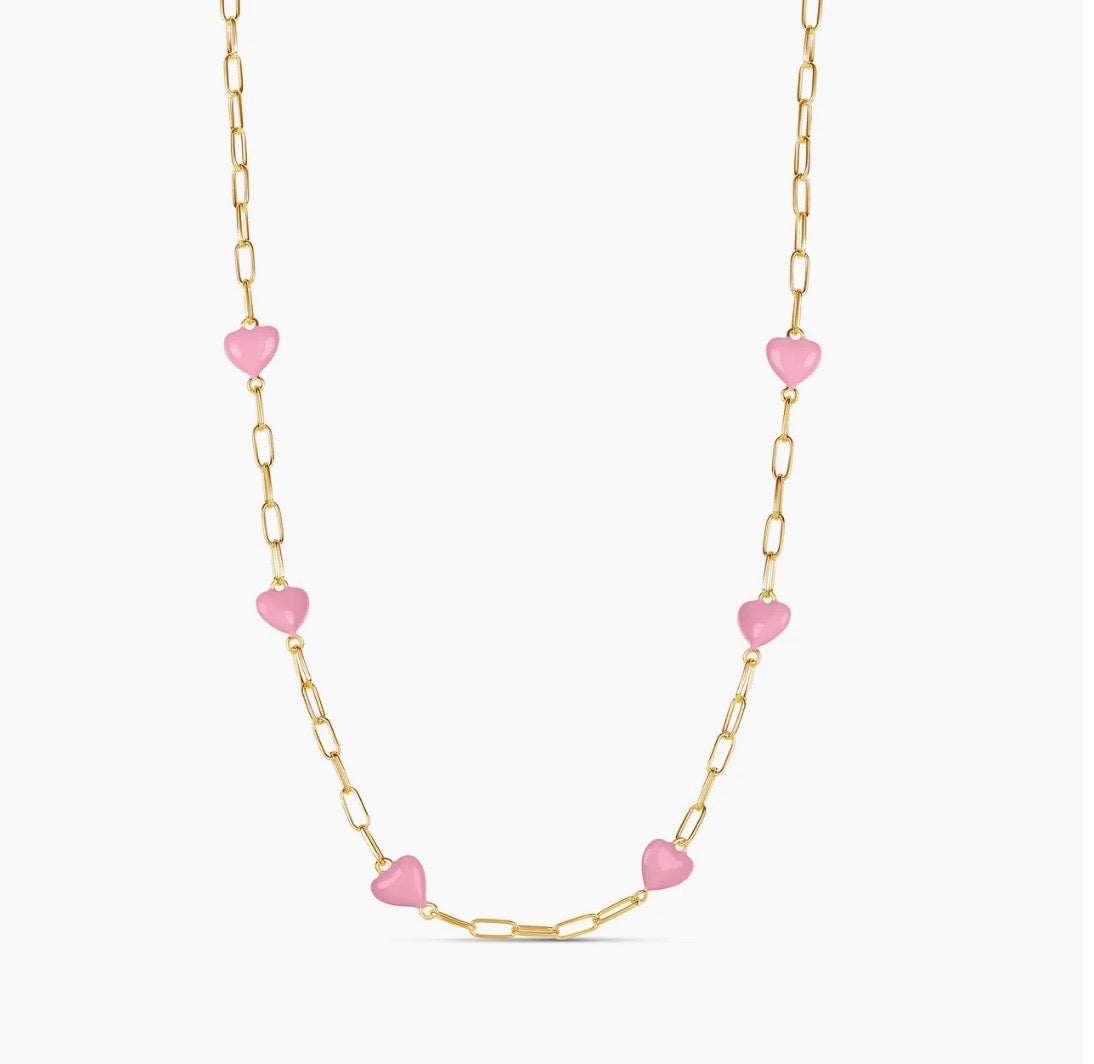 Candy Heart Paperclip Necklace