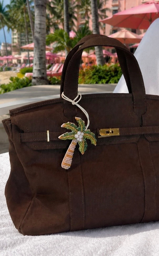 Beaded Palm Tree Bag Charm