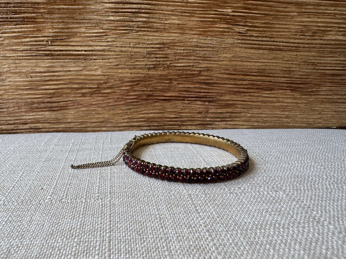 Vintage Garnet Bangle Bracelet