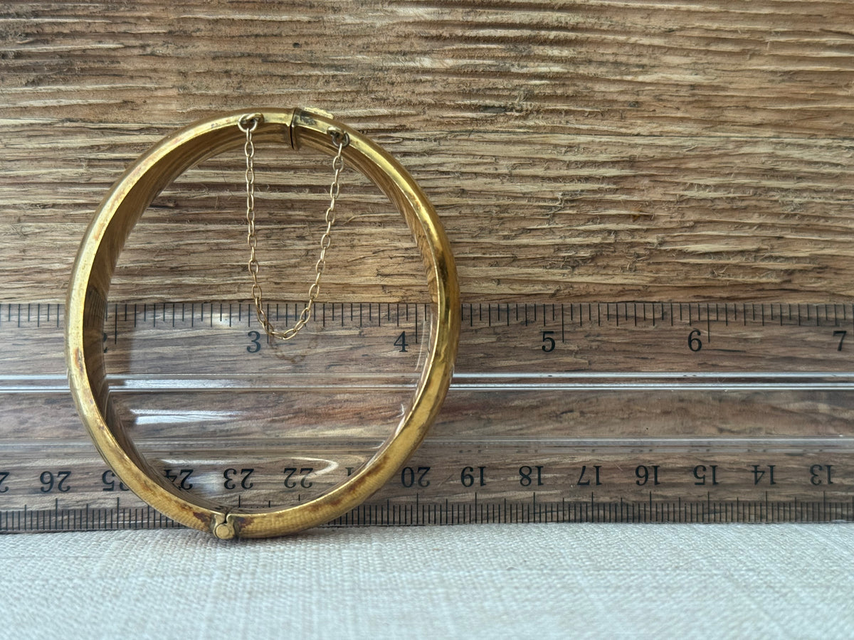 Vintage 1960’s 9K Gold Etched Bangle