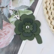 Leather Clover Bag Charm